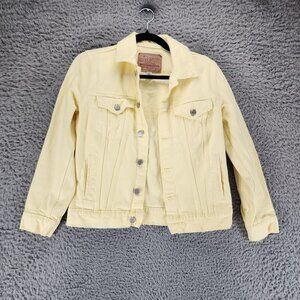 Lucky Brand Womens Small The Tomboy Trucker Yellow Long Sleeve Button Up *Read*